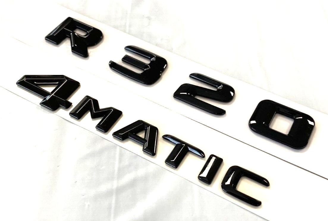 BLACK R320+4MATIC FOR MERCEDES R320 REAR TRUNK LIFTGATE EMBLEM BADGE NAMEPLATE