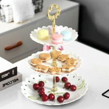 3-Tier Törtchen Ständer Kuchen Rund Portion Display Kuchenteller Rack Hochzeit