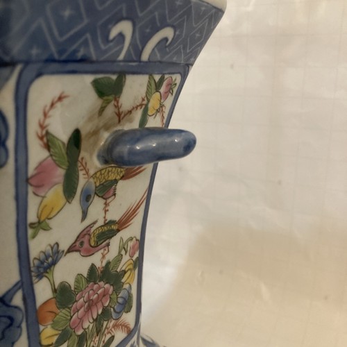 Antqiue CHINESE Bough Pot Vase as LAMP Blue & White, Family, Birds  Beautiful!!￼ - Picture 6 of 10