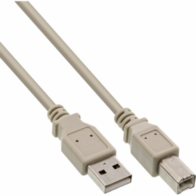 InLine  USB 2.0 Kabel A zu B beige 10m