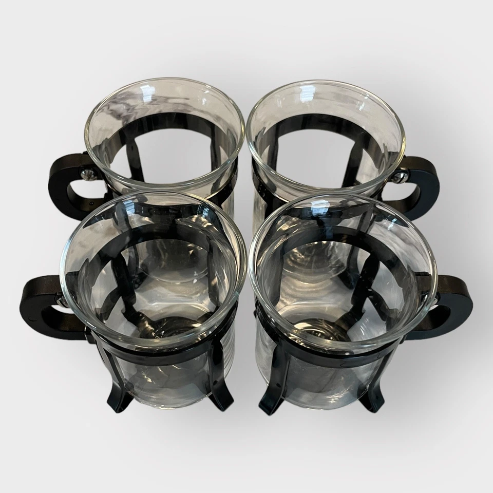 Juego de 4 tazas vintage Bodum Bistro Chambord Java hechas en Suiza Foto 4 de 4