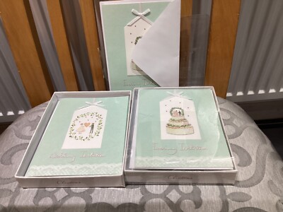 Clintons Hochzeitseinladungen, neu, eine Box ungeöffnet, hellgrün und glitzernd 