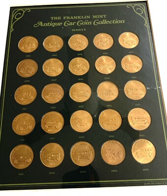 Vintage The Franklin Mint Antique Car Collection-25 coins 1901 - 1925