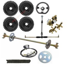 29" Racing Go Kart Rear Axle Kit 6" Wheels Front Steering Brake ATV Quad Go Cart