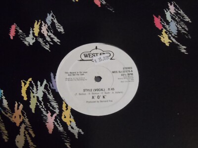 A'O'K' Style PROMO 12'' Single Vocal and Instrumental Versions White Label Westen