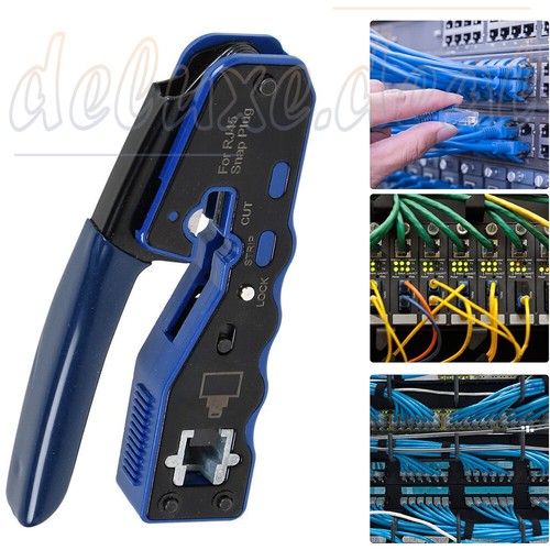 RJ45 Crimper Crimping Tool Cat5e 6 7 HD Pass Through Network Cable Connector - Picture 12 of 12
