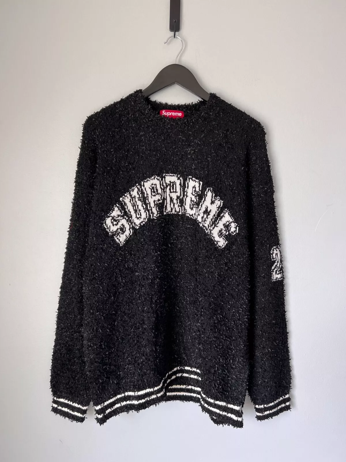 Pull Supreme Textured Arc Logo   Taille XL   Noir   NEUF