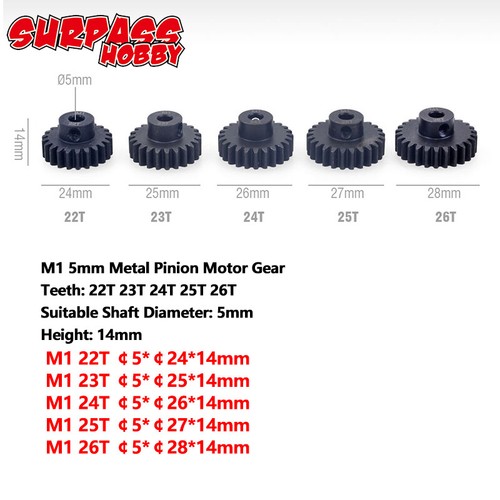 Metal Pinion Motor Gear 11T 13T 15T 17T 20T 21T 25T 27T 30T for 1/8 RC Car Truck - Picture 7 of 16