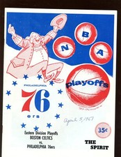 4-5 1967 NBA Basketball Playoff Program Boston Celtics at Philadelphia 76ers