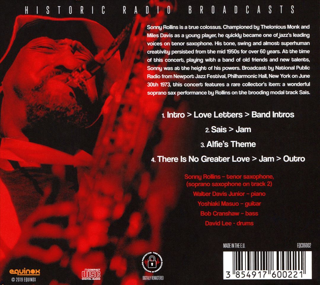 Sonny Rollins Newport Jazz Festival 1973 Live CD