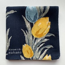 HANDKERCHIEF VINTAGE JAPAN FLORAL LINE LADIES COTTON POCKET SQUARE 18" A0034 