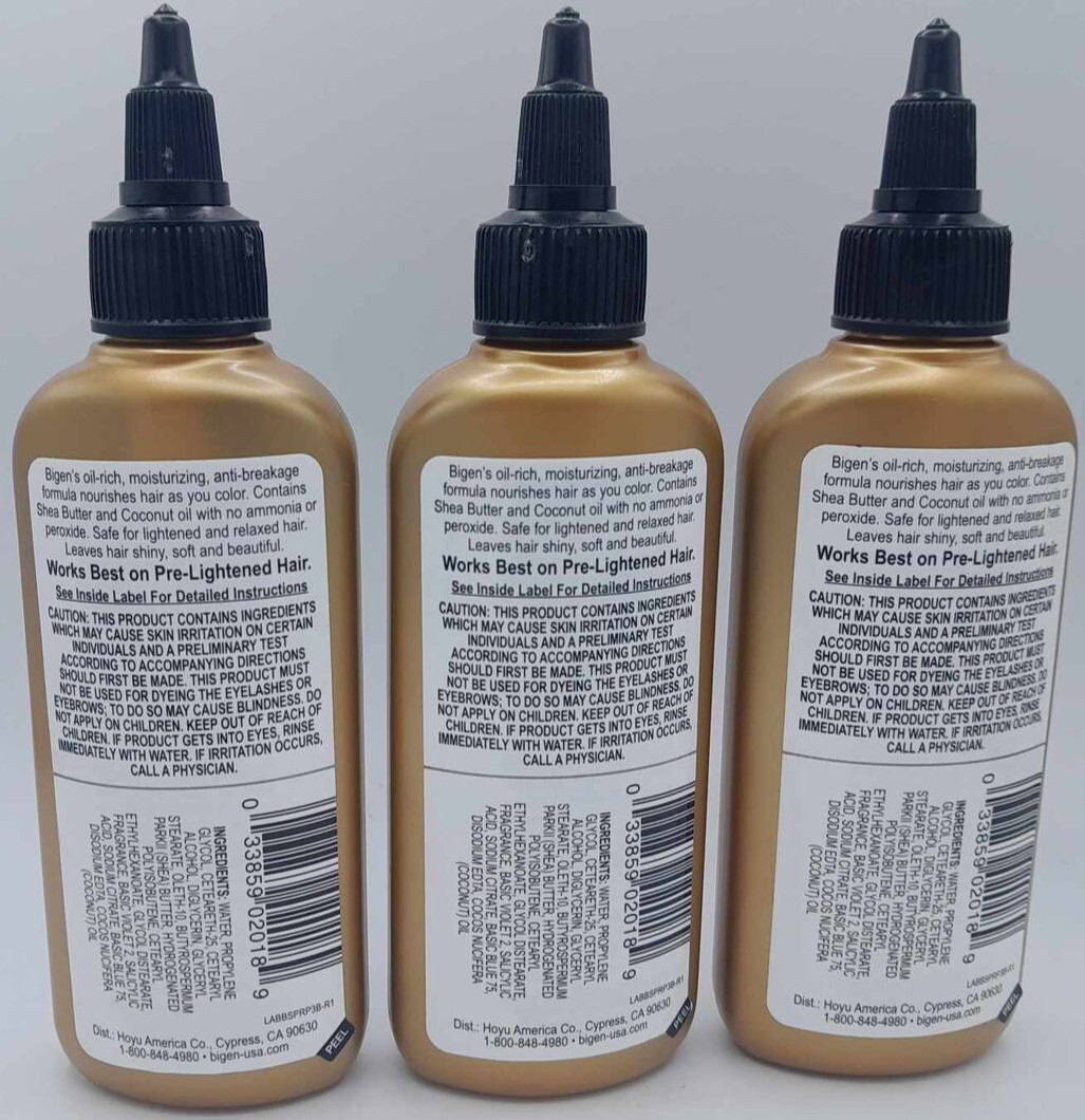 3PK Bigen Royal Purple Semi-Permanent Hair Color ~ 3 OZ EACH ~ FAST SHIPPING