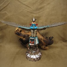 Vintage Sterling Silver Eagle Dancer Kachina Statue With Multiple Stones