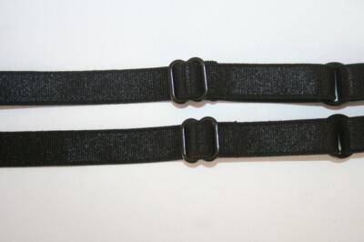 Lot 6 pair BLACK adjustable spaghetti BRA STRAP mask stretch elastic straps 1/2''