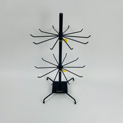 REDSUN Black Metal Rotating Display Rack 2 Layer Universal Display Rack