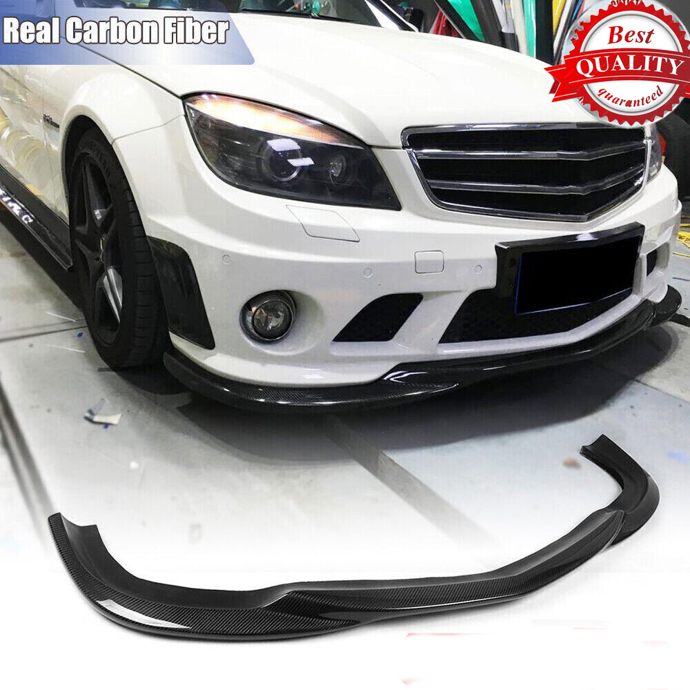 mercedes benz w204 c class carbon fiber front lip For C63 2008-2011 Bumper Chin Spoiler Every part is made with grade “A” carbon fiber and finished with premium clear coat UV protection Mercedes Benz W204 AMG Style