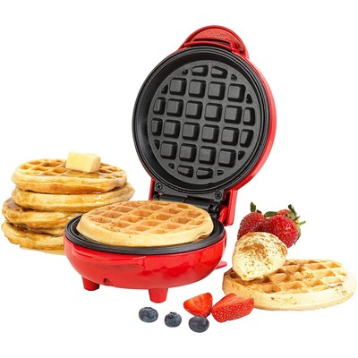 Giles & Posner Waffelmaschine Kompakt Mini Presse Leckerbissen Snackmaschine Grill 550W rot