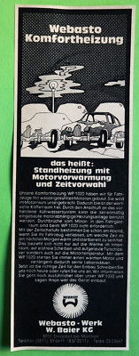 11. Webasto Werk W. Baier KG Komfortheizung Standheizung Werbung Reklame 1973