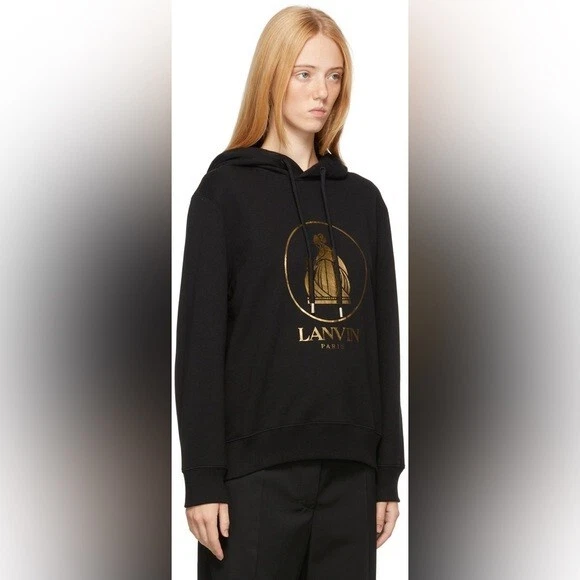 Lanvin — NWT LANVIN black pull over hoodie small mother and child made in Italy