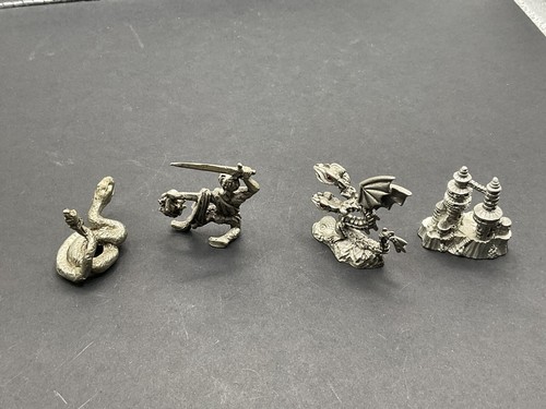 Vintage Fantasy Pewter 4 Figure Lot ( Perseus-Dragon-Snake & Castle Miniatures - Picture 4 of 13