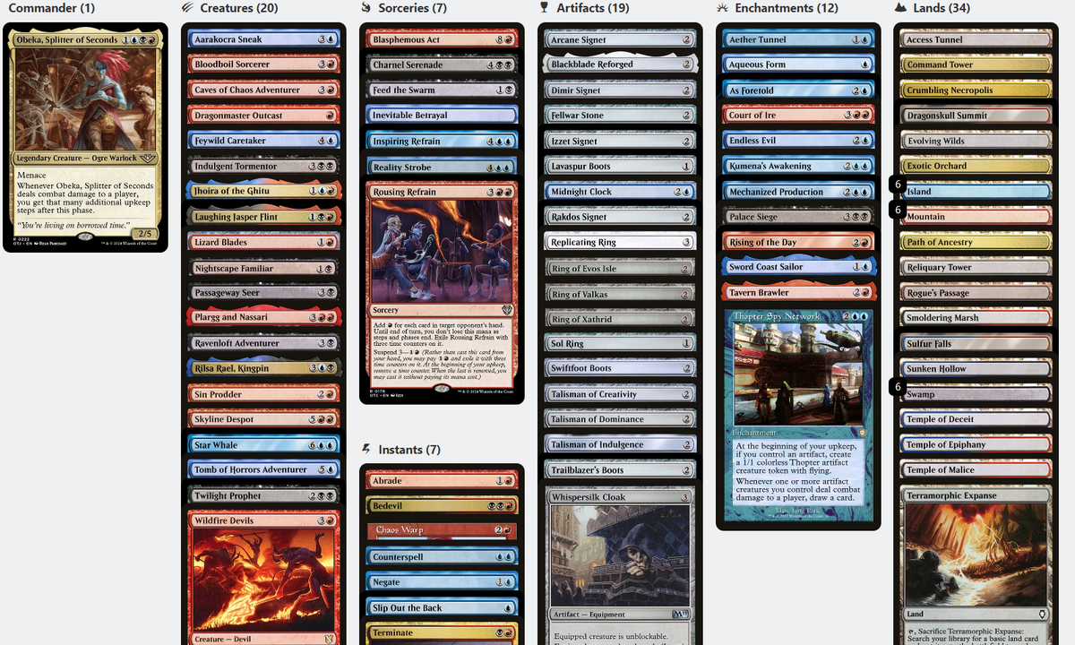 Obeka, Splitter of Seconds EXTRA UPKEEPS Magic MTG Custom