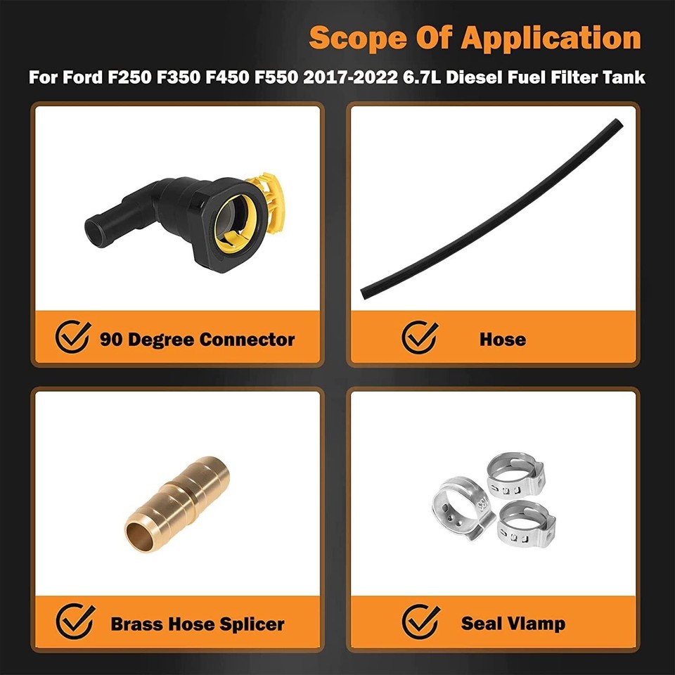 Fuel Filter Tank Supply Line Connector Repair Kit For Ford F250 F350