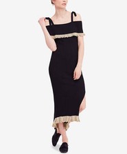 Free People Cold-Shoulder Sweater Dress Black L NWT! $250