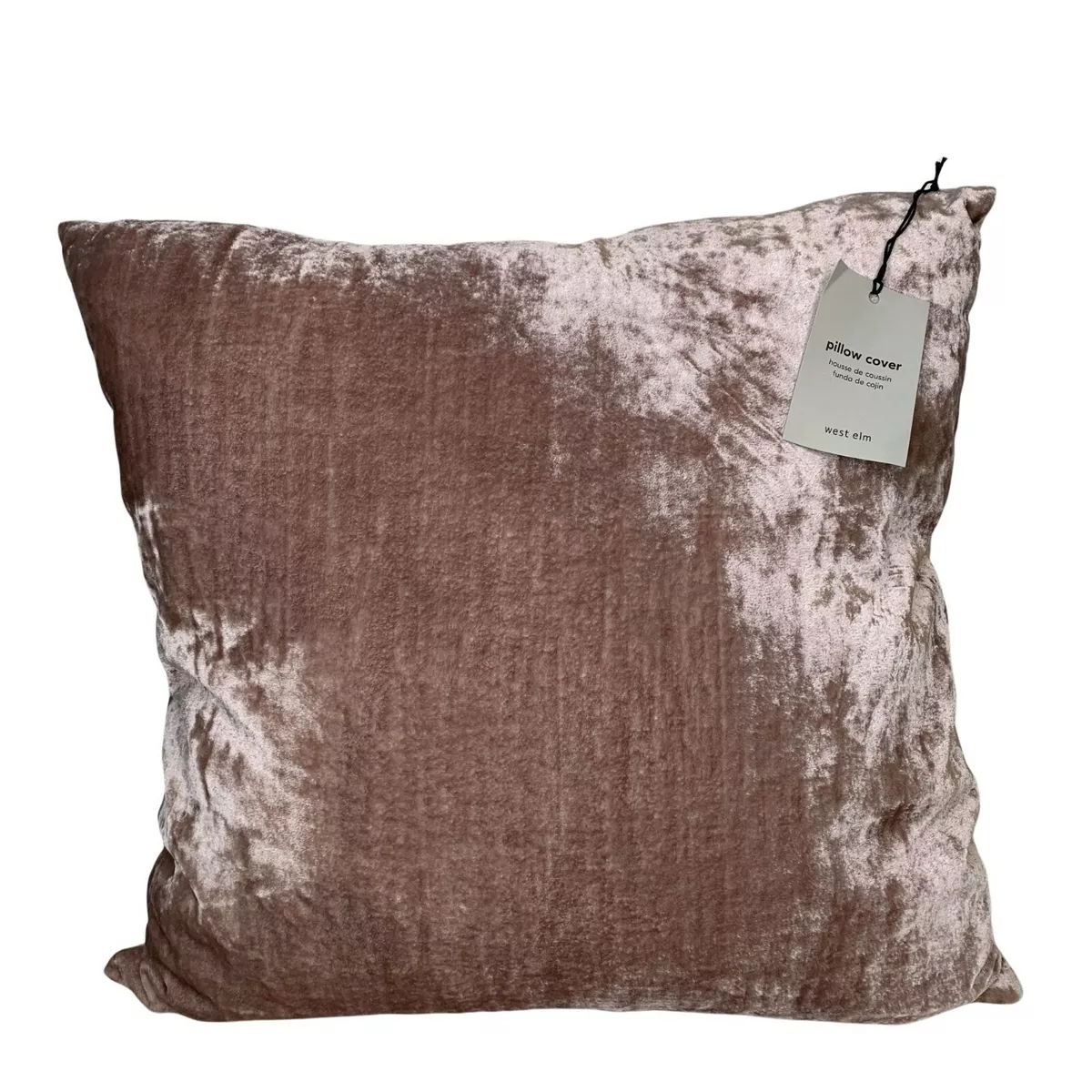 NWT West Elm Lush Velvet Pillow Sham Dusty Blush LSHVLVTPC 20X20