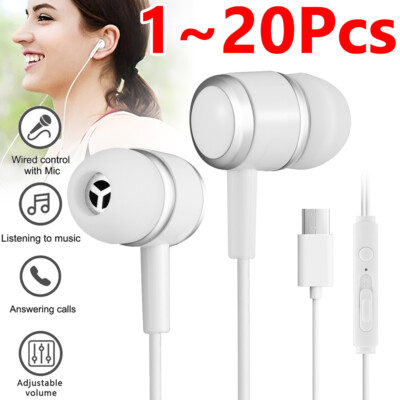 Lot Type-C Digital Earphone USB Wired Headphone In Ear Headset For Samsung US