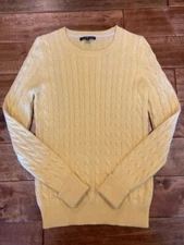 Womens Gap Vintage Cable Knit Sweater - Angora Blend - Yellow - Size M - EUC!