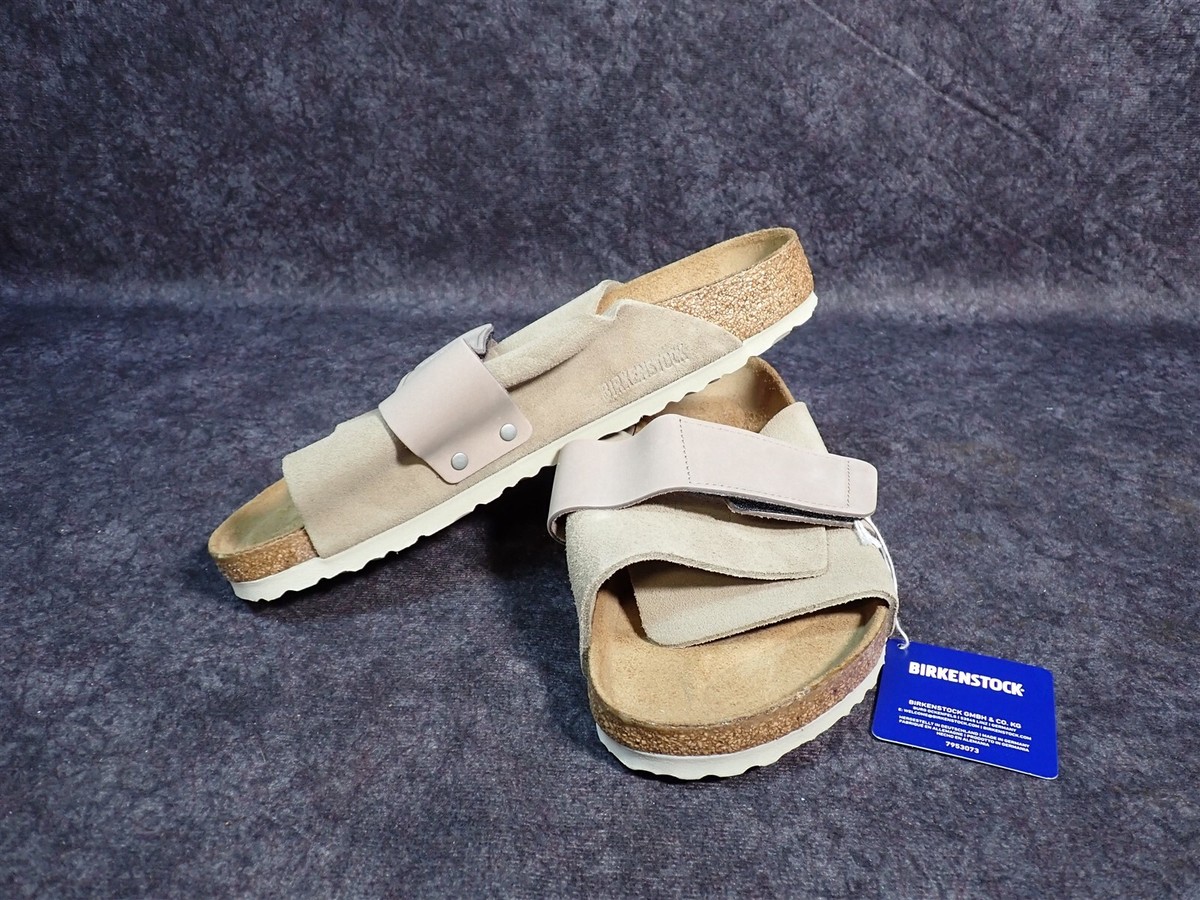 NEW Birkenstock Kyoto Taupe Nubuck/Suede Leather Sandal EU