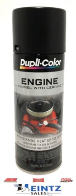 Duplicolor DE1635 Engine Enamel Paint w/ Ceramic, Semi-Gloss Black Color - 12 oz