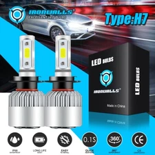 3 Side H7 LED Headlight Bulbs High or Low Beam Conversion Kit Super Bright 6500K