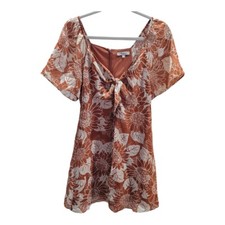 Madewell Silk Sunflower Dress In Orange And Cream Size 2