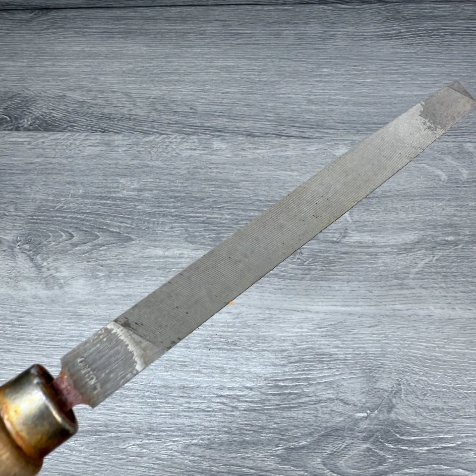 Vintage Craftsman 6" File Single Cut w/ Wood Handle 10.5"L Overall Stained - Image 4 of 4