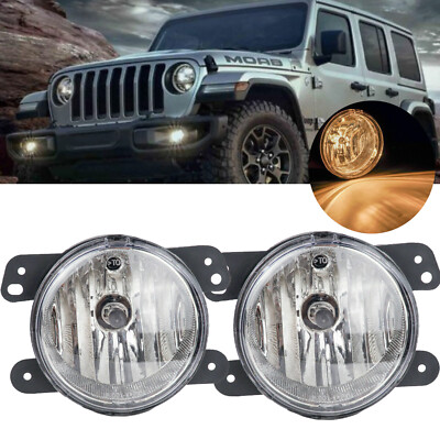 4'' Inch Round clear lens Front Bumper Fog Lights Lamp For Jeep Wrangler JK LJ JT