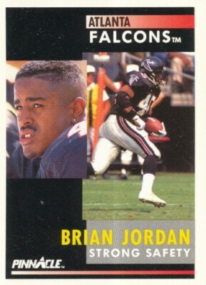 #126 ATLANTA FALCONS # BRIAN JORDAN CARD PINNACLE NFL 1991