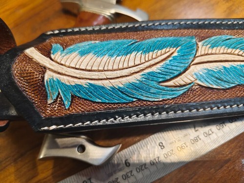 Custom Handmade Damascus Steel Hunting Knife Fixed Blade With Leather Sheath - Picture 49 of 68
