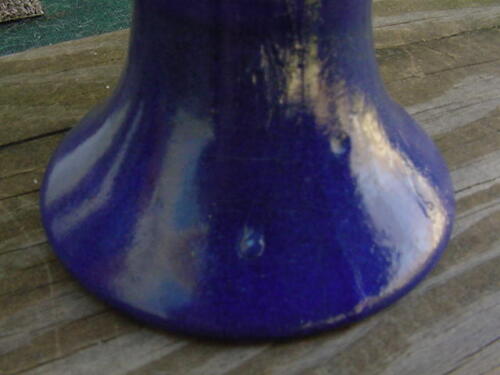 Vintage Cliftwood Art Pottery(Morton)Unmarked LARGE semi-matte Blue Trumpet Vase - Picture 3 of 4