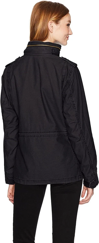 Chaqueta militar Alpha Industries 188079 para mujer con cierre de cremallera negra talla mediana Foto 2 de 2