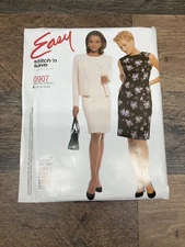 2001 McCalls Sewing Pattern 0907 Womens Unlined Jacket & Dress Size 14-20 10836