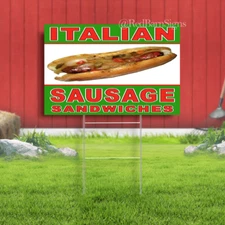 Italian Sausage Sandwiches advertising YARD sign