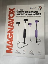 Magnavox Water Resistant Stereo Headphones Bluetooth Wireless 2 Pack 