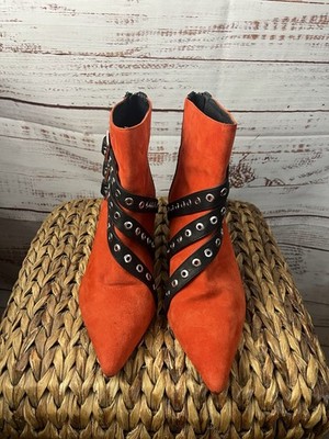 Shellys London Ankle Boot Women s Suede Size 8.5/39 Red