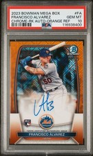 2023 BOWMAN MEGA BOX CHROME ROOKIES AUTOS #FA FRANCISCO ALVAREZ 25/25 PSA 10
