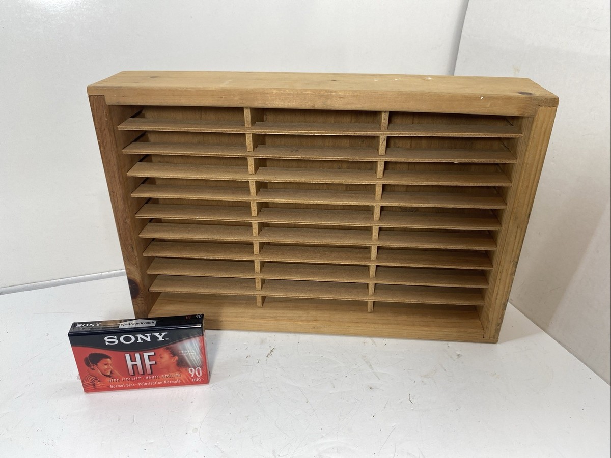 Napa Valley Box Company Cassette Tape Storage Vtg Media Rack Wood