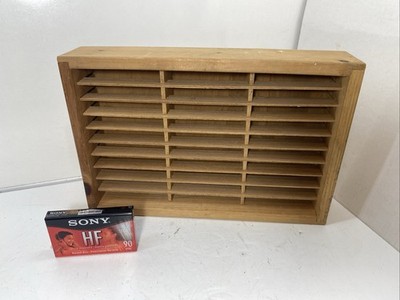 Napa Valley Box Company Cassette Tape Storage Vtg Media Rack Wood