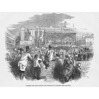 WAKEFIELD Nominations for the West Riding Election - Antique Print 1848