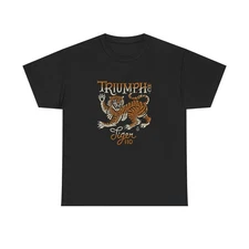 Triumph Tiger Motorcycles Vintage Graphic T Shirt Unisex Heavy Cotton Tee Gift