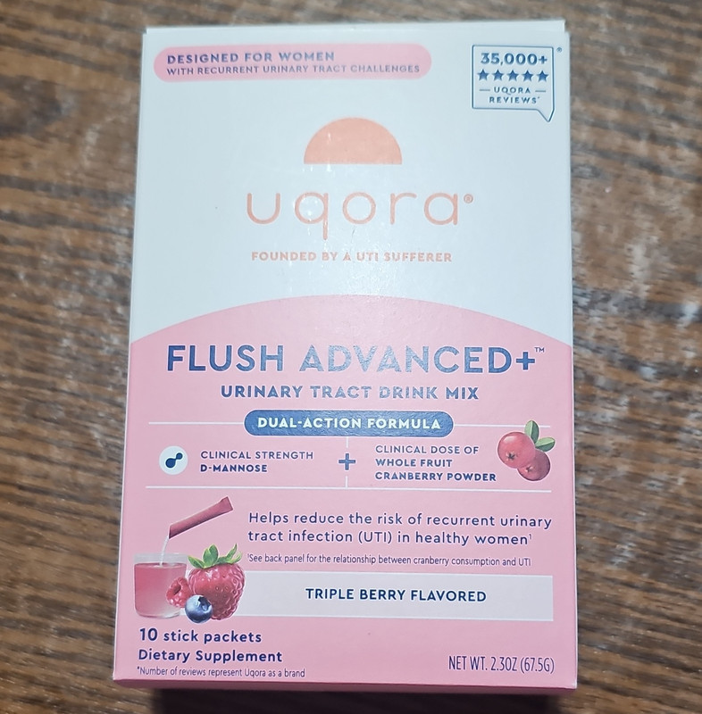 Uqora Flush Advanced+ Triple Berry Urinary Drink Mix 10 Sticks 2.3oz